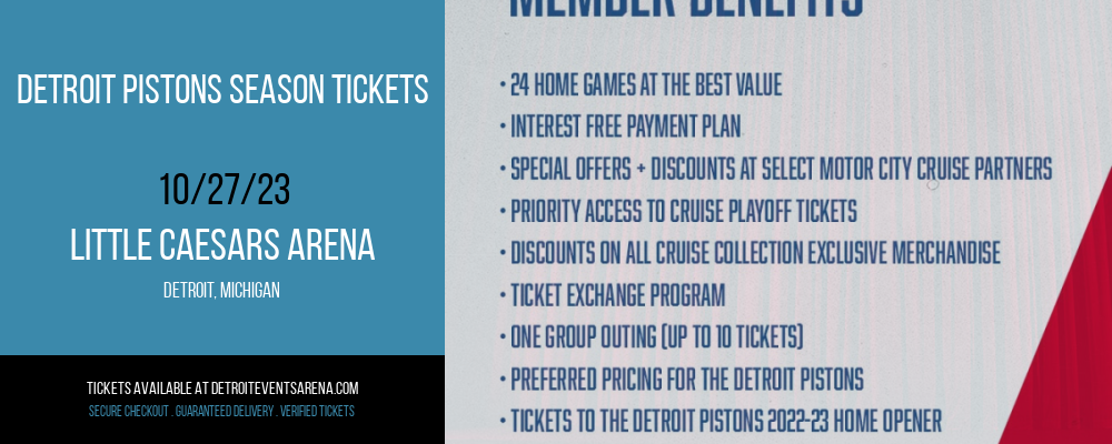 Detroit Pistons Season Tickets at Little Caesars Arena