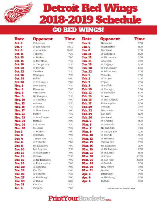 Detroit Red Wings vs. New York Islanders at Little Caesars Arena